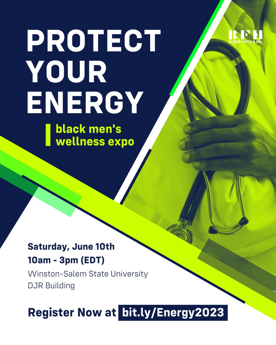 Experience the inaugural Protect Your Energy: Black Men's Wellness Expo! Engage in a day of learning, listening, and leaning in. Impactful talks, healing modalities, delicious food, and uplifting music await. It's free and open to all!

Register: bit.ly/ProtectYourEne…