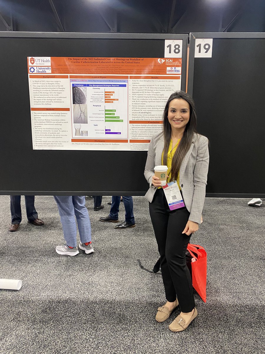 AnumAsifBukhari's tweet photo. Excited to present our nationwide survey on understanding the impact of contrast shortage on cath lab work flow @SCAI 2023. Thanks to my mentor @AnandPrasadMD 
Full article: https://t.co/1gLX5MTpSL https://t.co/OwjqCYBTC9