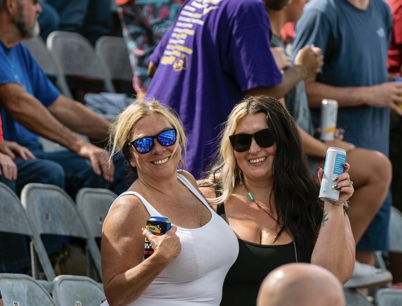 Thanks to our NASCAR photographer friend for taking a pic of us Mom - Daughter. 🏁 #NASCAR75 #Tyson250  #craftsmantruckseries #NorthWilkesboroSpeedway