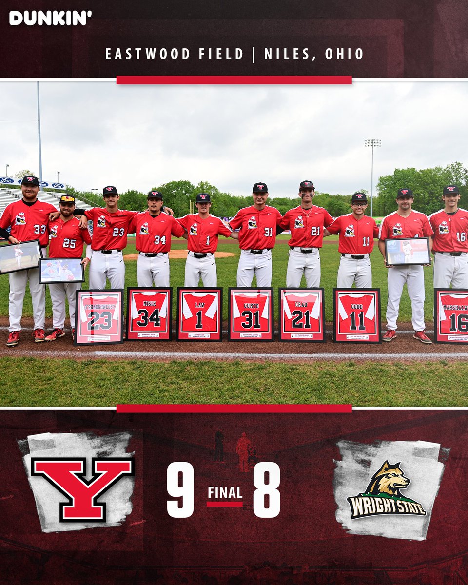 YSU Baseball ๐ง (@ysubaseball) on Twitter photo ๐๐๐๐๐๐๐๐ ๐๐๐ โผ๏ธ
Celebrated Senior Day with a series-clinching dub! ๐ค
Padraig O'Shaughnessy went 2-for-4 with four RBIs while Trey Law hit his first-career home run! Cam Marshalwitz tossed a career-high seven innings to earn the victory!
#GoGuins๐งโพ๏ธ | #HLBASE ๐๐๐๐๐๐๐๐ ๐๐๐ โผ๏ธ
Celebrated Senior Day with a series-clinching dub! ๐ค
Padraig O'Shaughnessy went 2-for-4 with four RBIs while Trey Law hit his first-career home run! Cam Marshalwitz tossed a career-high seven innings to earn the victory!
#GoGuins๐งโพ๏ธ | #HLBASE