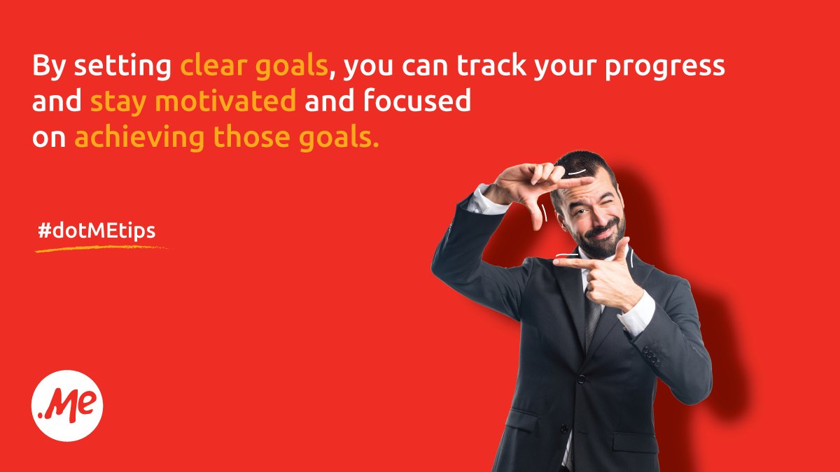 domainME's tweet photo. With clear and measurable goals you will be able to track your work and reflect on it later on.
#DomainME #dotMEtips #personalgrowth #personalbranding https://t.co/6eHZ65LZEB