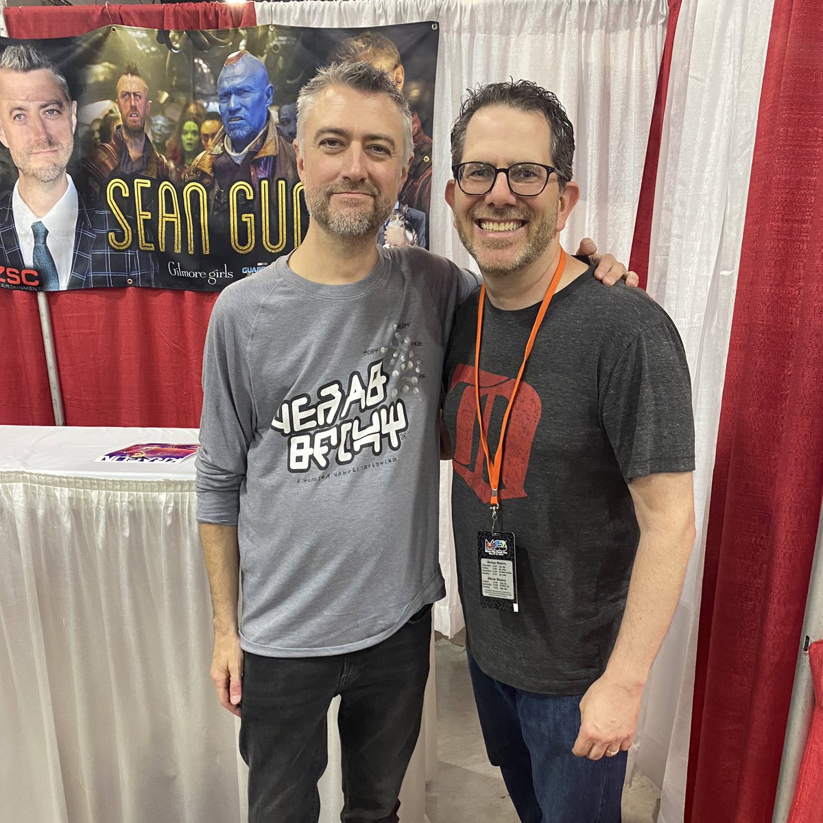 Hanging at the #MotorCityComicCon with Sean Gunn. 

Waiting for my Guardians application to be approved.