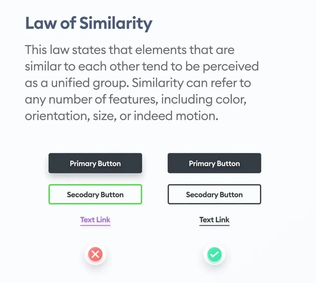 GoujigneW's tweet image. Check the UI law of SIMILARITY!

#caasitechacademy
#design