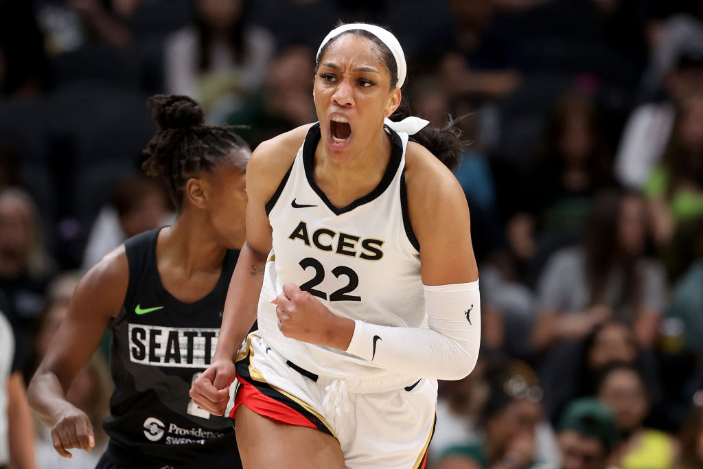Reigning MVP &amp; DPOY A'ja Wilson got her 55th career double-double, extending the Aces franchise record she holds.

The Aces 41-point win on Saturday vs Storm is the largest by any team in a season opener in WNBA history.