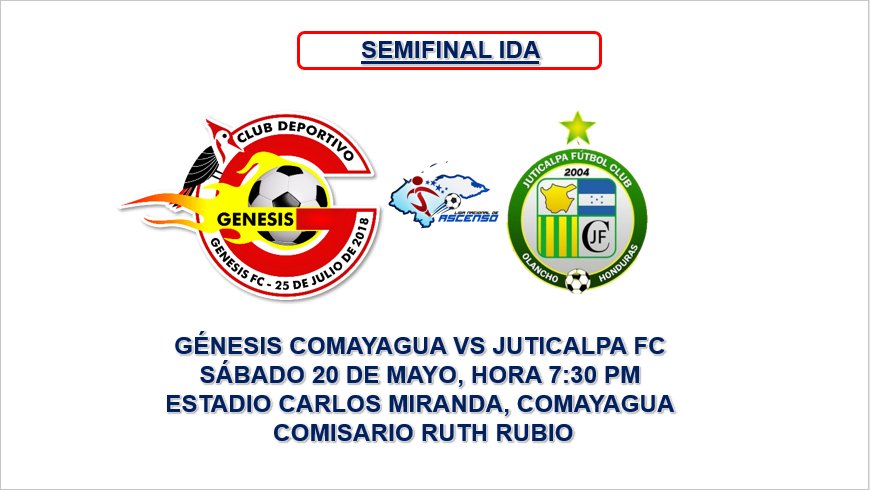 Comienzan las semifinales 

En Comayagua es el primer juego entre 

@GenesisCFC2018 vs <a href="/JuticalpaFC/">Juticalpa Fútbol Club</a> 

Quién ganara?