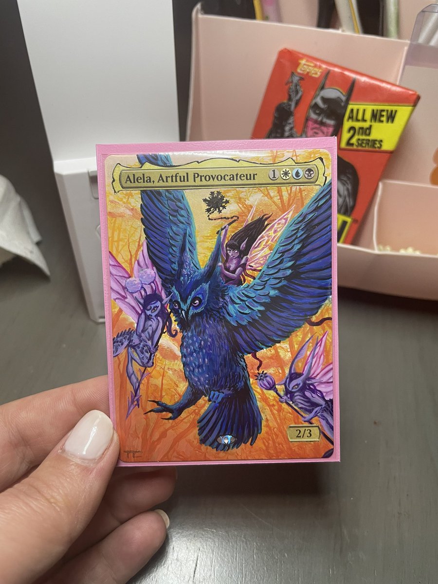 From sketched to sleeved ❤️‍🔥💛🧡💙🩵💜 #MTG #mtgart #MagicTheGathering #mtgalter