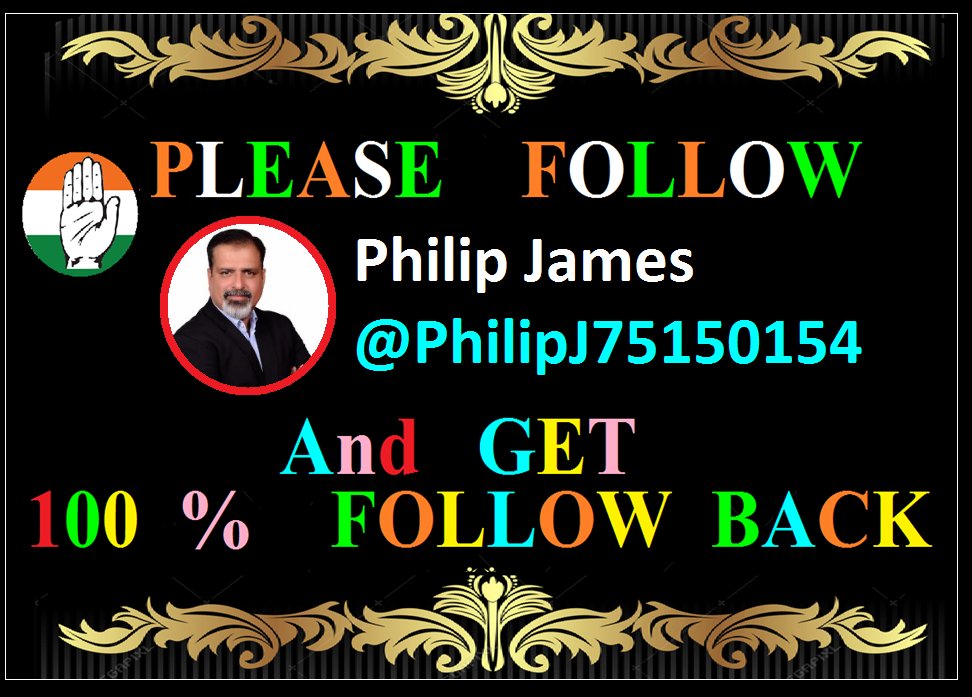 Friends, Please support and FOLLOW Mr. Philip James @PhilipJ75150154 . 
100 % FOLLOW BACK assured