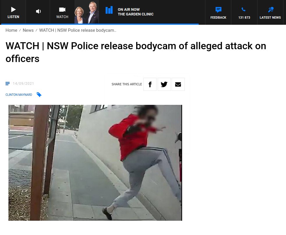 THE_Russell's tweet photo. NSW Police Commissioner: "Police would not make the footage public, she said, adding it was protected under the Surveillance Act."
I call bullshit!
#auspol #PoliceBrutality #NSWpol #DisarmPolice
When it suits the NSW police they are quick to release bodycam footage. 🢃🢃🢃 https://t.co/IRdhq9tfnG