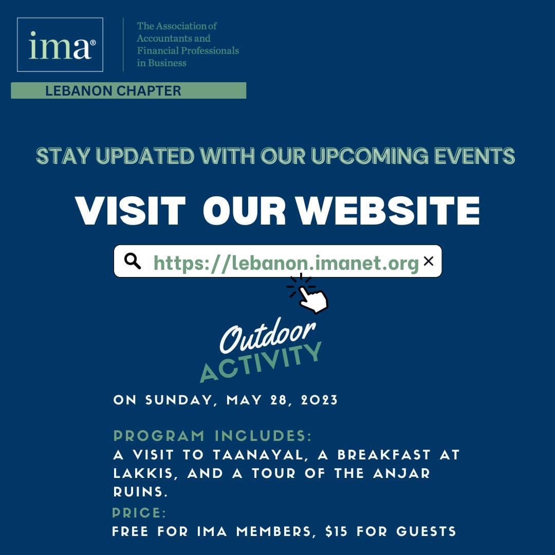 Just one more week to go until our highly anticipated outdoor activity!
Registration is a MUST! To secure your spot, kindly register before May 24th using this form lnkd.in/eQPw-RRw
#imalebanonchapter #outdooractivity