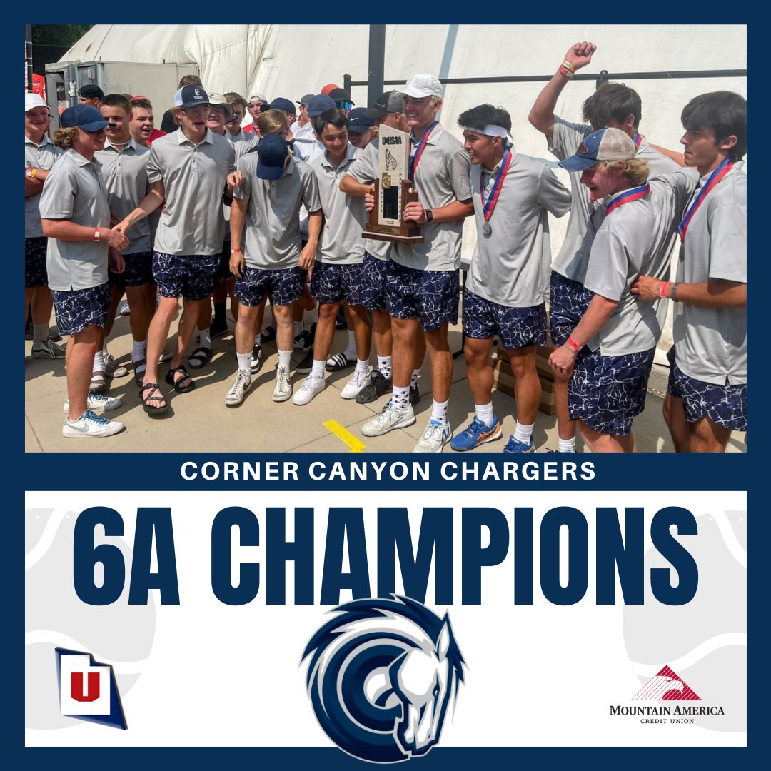 UHSAA (@uhsaainfo) on Twitter photo Congratulations to the Corner Canyon Chargers, who have won their first <a href="/MountainAmerica/">Mountain America CU</a> 6A boys tennis title in school history! 🎾 Congratulations to the Corner Canyon Chargers, who have won their first <a href="/MountainAmerica/">Mountain America CU</a> 6A boys tennis title in school history! 🎾