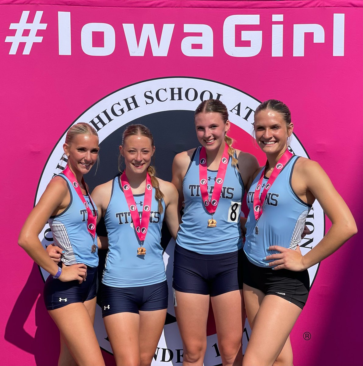 TitanGirlsTrack's tweet photo. Congratulations to the 4x400 Relay Team for placing 8th at State and breaking the school record with a time of 4:04:43!  That’s amazing ladies! https://t.co/rMClC496xF