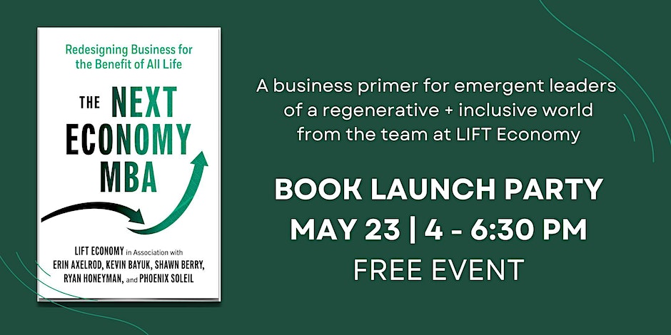sd_berry's tweet photo. I am looking forward to celebrating the launch of our new book, "The Next Economy MBA," this coming Tuesday, May 23 from 4pm-6:30 pm in Oakland, CA. You're invited! Come celebrate with us featuring our dance break playlist, free food and drinks!

https://t.co/X6pugRODWc https://t.co/eskxWHK7SF