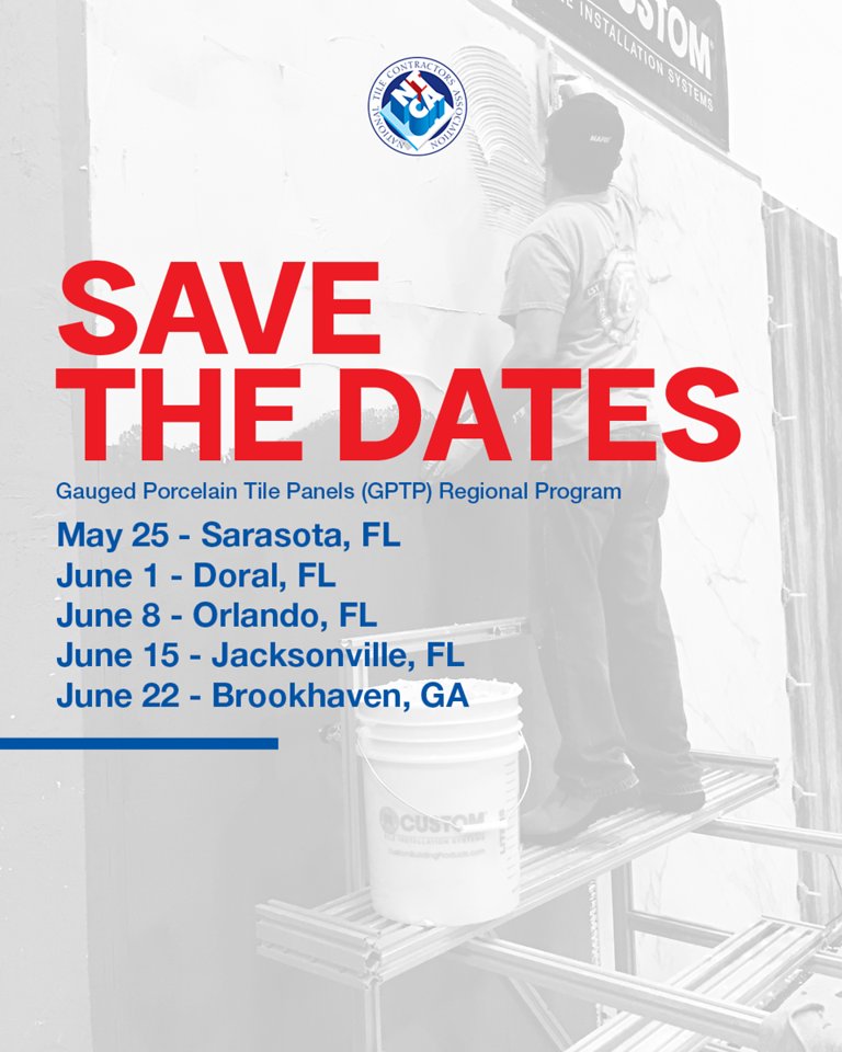 NTCAssociation's tweet photo. Learn tile industry standards with a focus on new standards and methods for installing Gauged Porcelain Tile and Panels.
More dates to choose from at https://t.co/sezrxxAYry
#GPTP #Panels #TileTraining #Regional #TileInstallation #TileContractor #NTCA #Florida #Georgia https://t.co/JC8UUOkZvv