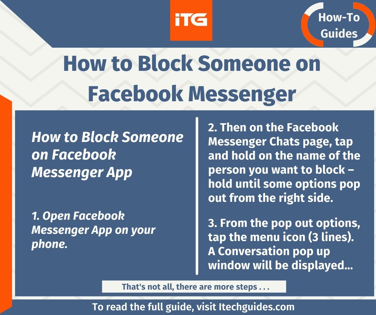 Have you experienced unwanted messages from someone on #Facebook #Messenger and want to know how to #block them? This #guide #covers steps to block someone on #FacebookMessenger from a PC, #iPhone or #Android. To #read the full #HowToGuide, click loom.ly/-AoZ3C0