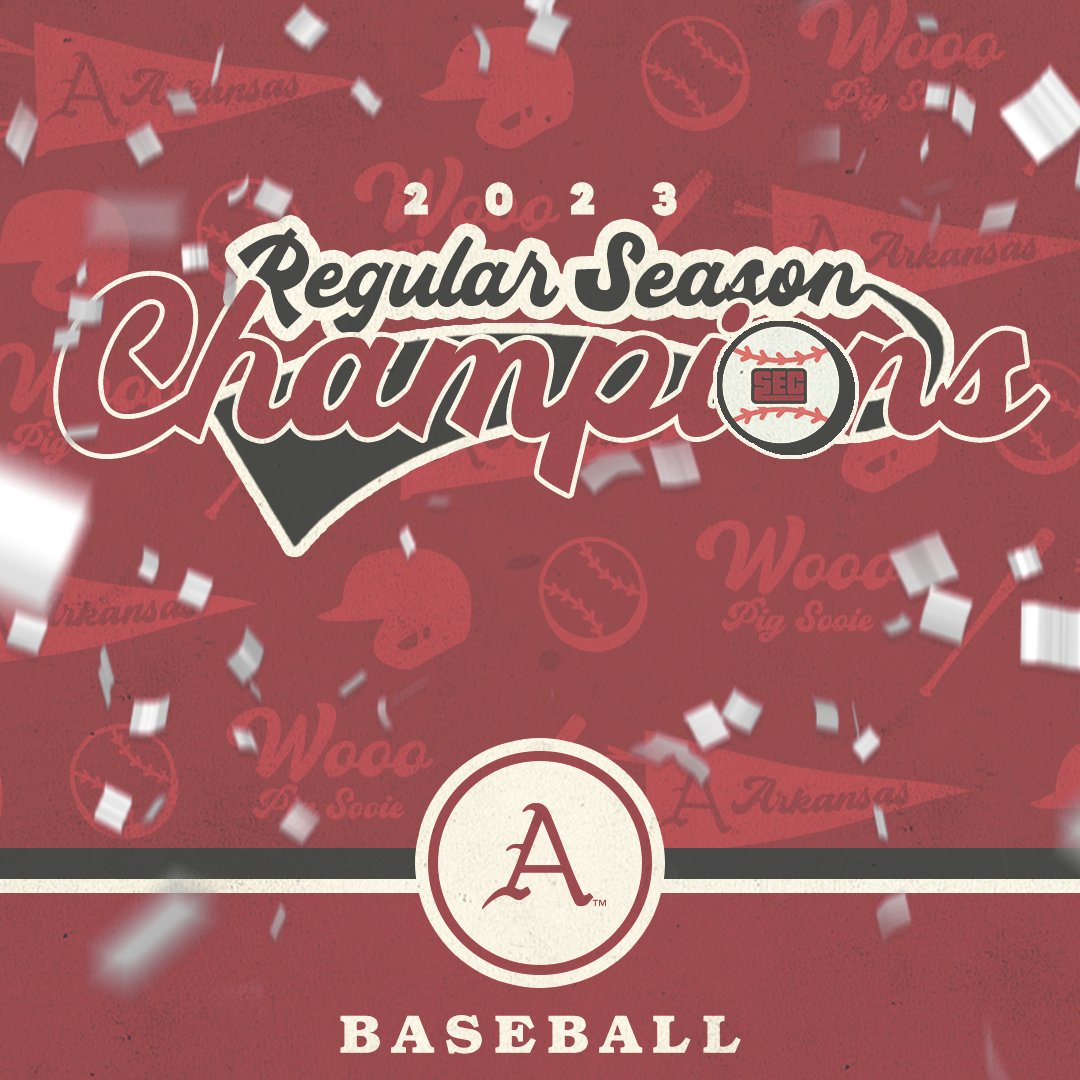 SEC's tweet image. 2023 #SECBSB Regular Season Co-Champions

🐗 @RazorbackBSB