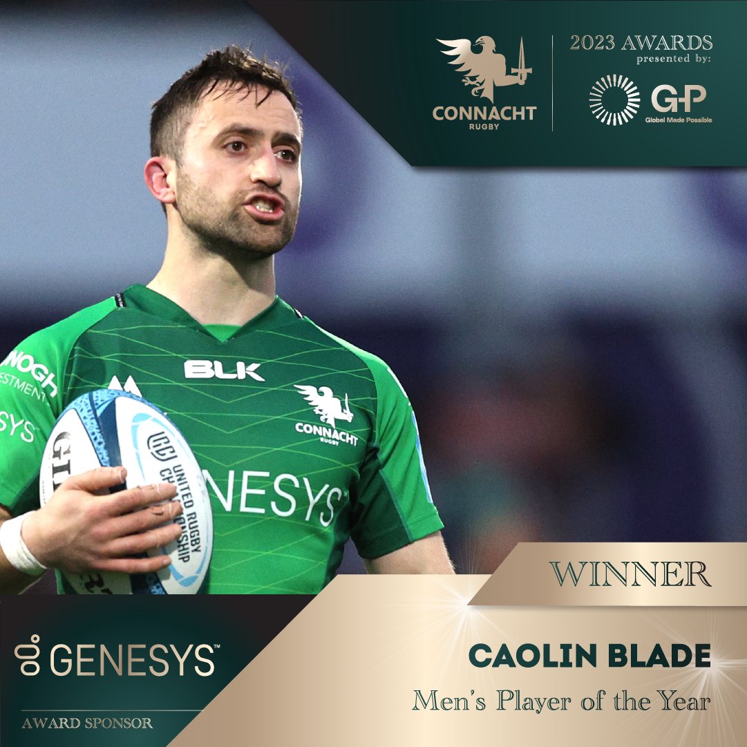 Congratulations to our Men's Player of the Year Caolin Blade

#ConnachtRugbyAwards | @Genesys | @GlobalEOR