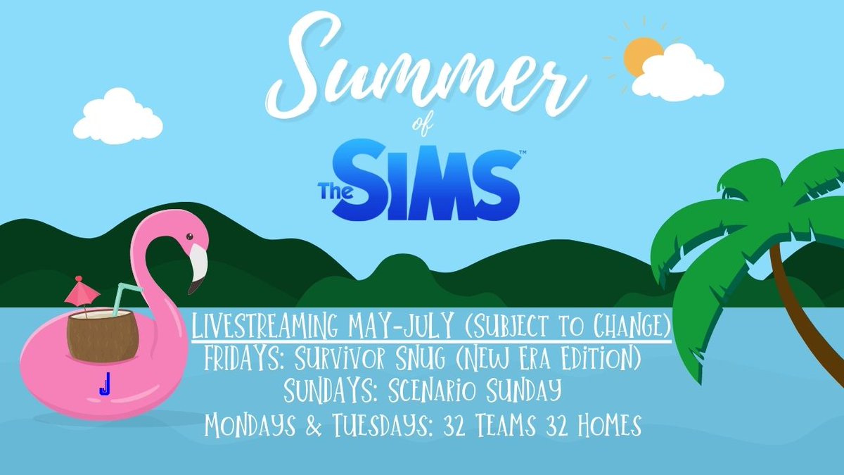 jonjonjohnston's tweet photo. Here's what I got coming up this summer on my new series "Summer of SIMS" where I play The SIMS in three different days live on twitch starting Sunday May 21st
Twitch: https://t.co/wNBcVS9yL5
#SIMS #TheSIMS #SIMS4 #SummerOfSIMS https://t.co/6D2bZZYEjx