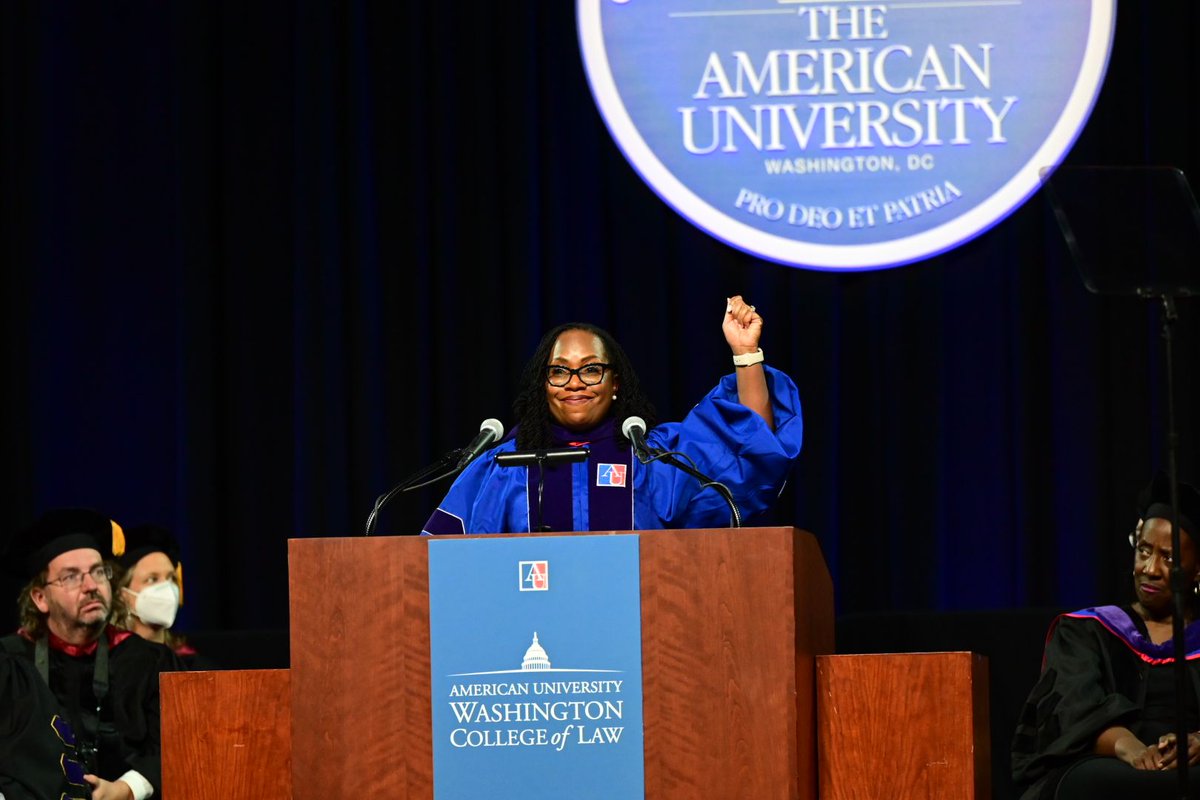 The crowds are cheering for our @AUWCL graduates – and Justice Ketanji Brown Jackson’s inspiring words! Congratulations graduates! #2023AUGrad