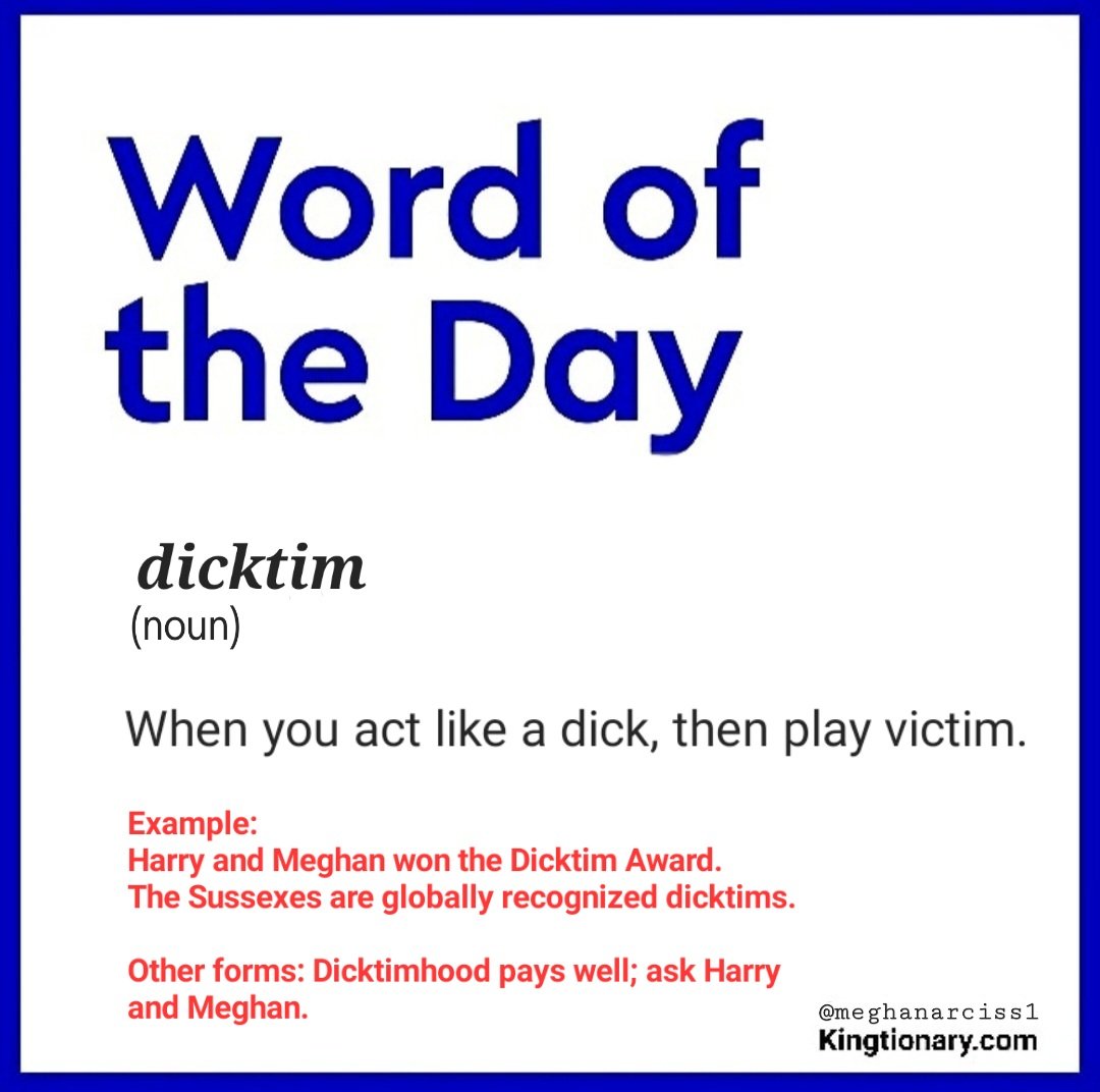 #HarryandMeghan #Dicktim #WordOfTheDay