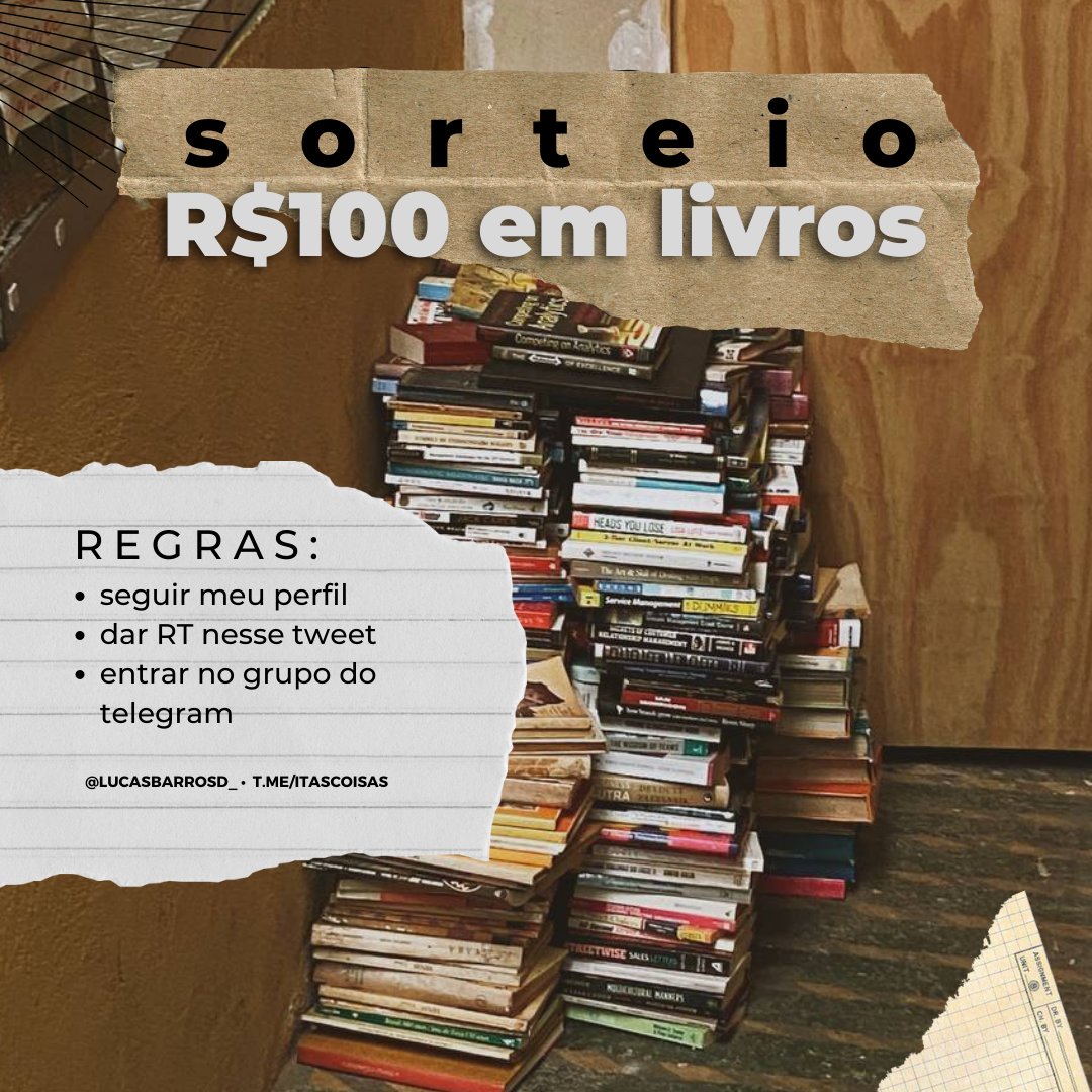 lucasbarrosd_'s tweet photo. quer ganhar R$100,00 em livros? a #bookfriday tá rolando e quero presentar mais um de vocês <3

só estar me seguindo, dar RT (sem quote) nesse tweet e entrar no meu grupo: https://t.co/Up9b1ZfVhu

resultado 24/05! 

🚨3 MESES DE KINDLE UNLIMITED POR R$1,99 https://t.co/3gJefsxv30 https://t.co/PAAj6AHiuN