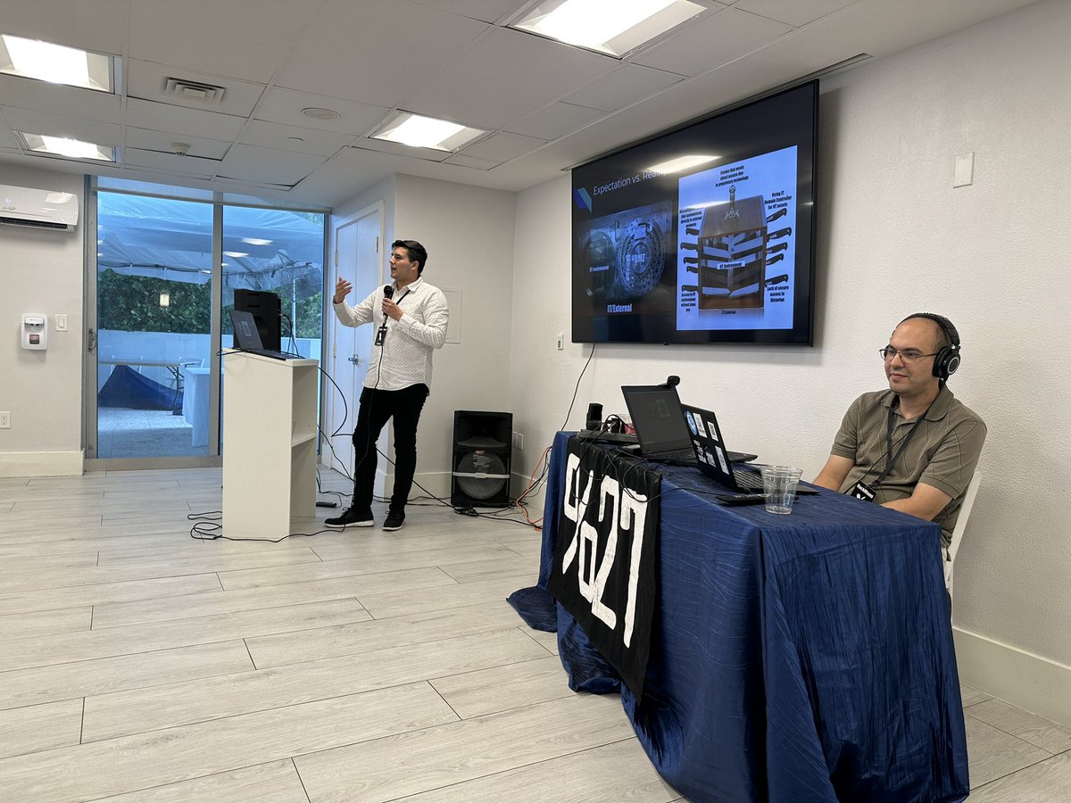 hackmiami's tweet photo. The Things I Wish I Knew For ICS Cybersecurity by Santiago Gama at track 1 #hackmiami %27 #hackmiamiX https://t.co/srOS4pUFYl