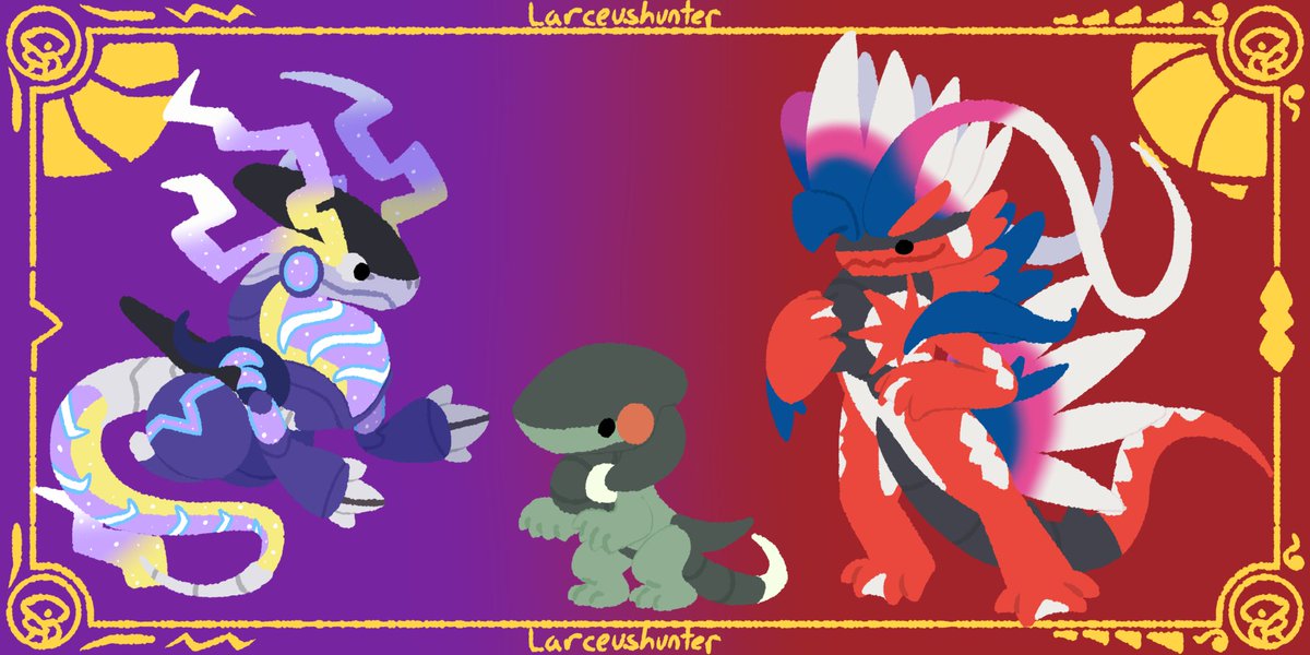 Of course the lizards are my fav Pokémon of Gen 9 what a shocker. So some fanart chibis of them #pokemon