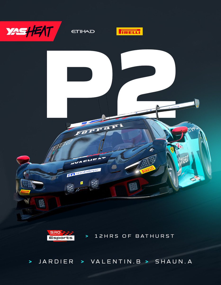 WHAT A DAY! 😳

It’s P2 in Silver Class (P12 overall) for us in the #SROEsports IGTC Endurance 12 hours of Bathurst 🎉

<a href="/pirelli/">Pirelli</a> <a href="/etihad/">Etihad Airways</a> 

#BringTheHeat