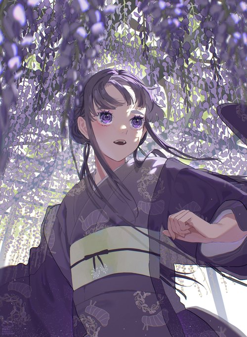 「wide sleeves wisteria」 illustration images(Latest)