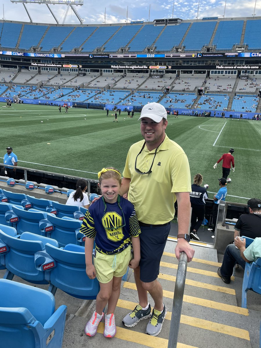 Spetrisk's tweet photo. Early 8th birthday present to see her favorite team @NashvilleSC play for the first time and pull out the win. Only thing keeping it from a perfect night was not seeing her favorite player @thewalkerzim play. Maybe next time, Thanks Nashville SC! https://t.co/9VIGP9CWN7