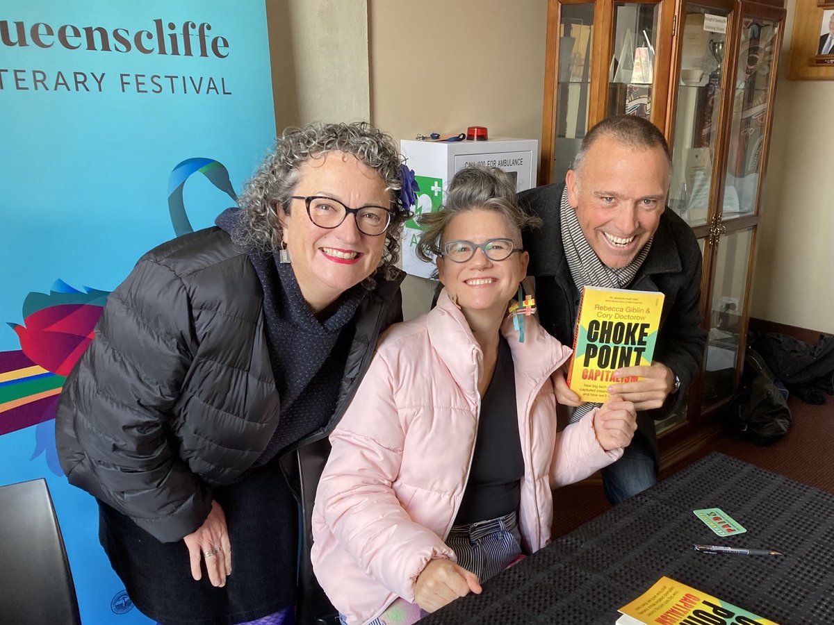 Great to join @rgibli & Jock Serong talking Saving Our Culture. Highly recommend Rebecca’s book with @doctorow Chokepoint Capitalism #QLF2023 #TimeToThink