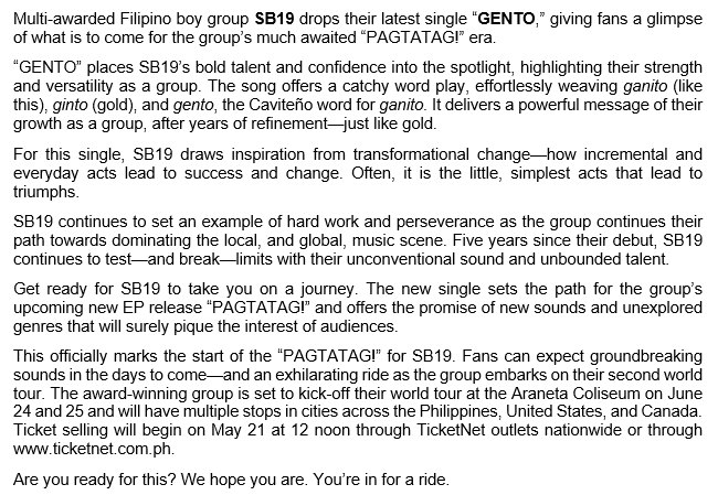 ostdph's tweet image. It's the D-DAY of #PAGTATAGWorldTourManila ticket selling for kick-off at the Araneta Coliseum on June 24 and 25. Tickets are available via ticketnet.com.ph and TicketNet outlets nationwide.

#SB19 #PAGTATAGWorldTour #PAGTATAGWorldTourMANILA