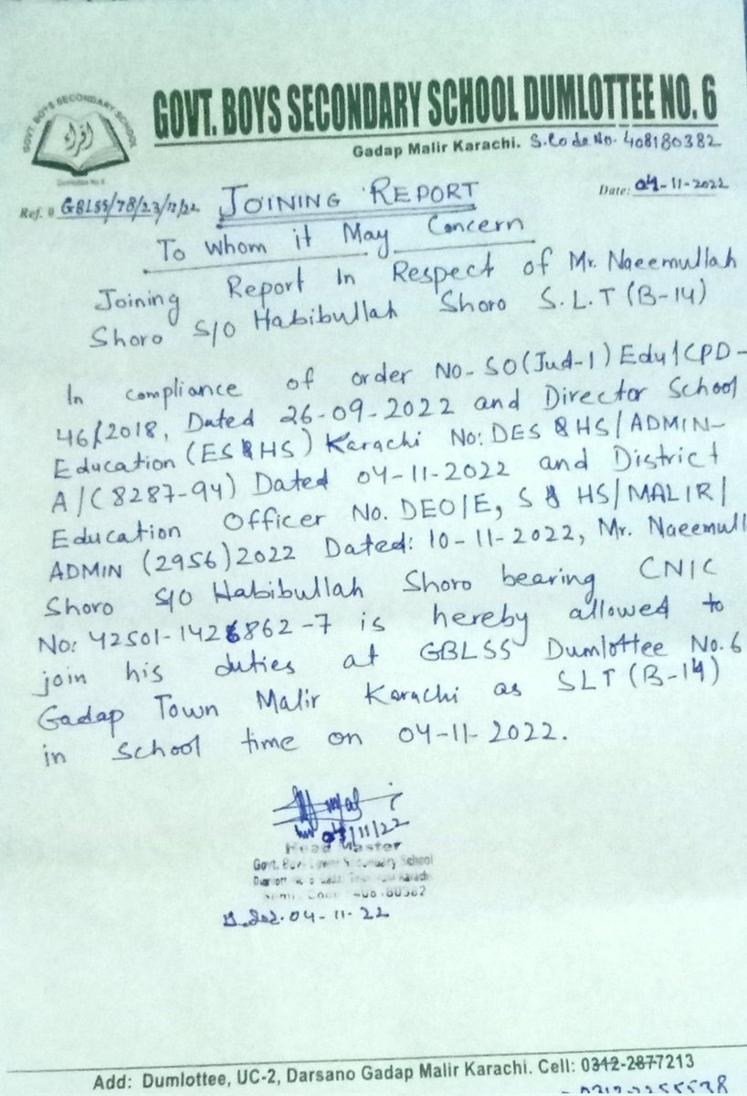 NaeemullahShor2's tweet photo. @sardarshah1 wese b sindh Kahi ese log hen Jo salary lerhe he school jae bagher mera to jaiz duty krha hon phir Q salary se mahroom pta nhi ye system sindh m Q plz salary k lye personal action lo https://t.co/V2YPg464Om