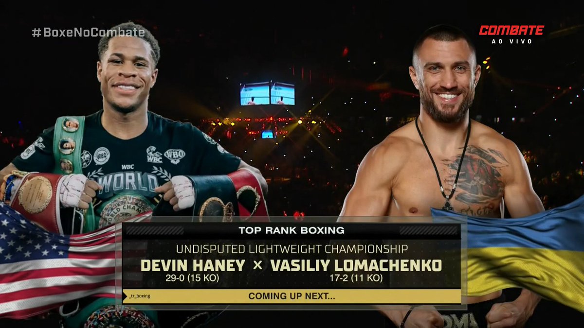 combate's tweet photo. CHEGOU A HORA! 📺🥊

Devin Haney 🤜🤛 Vasiliy Lomachenko

Curta as emoções do Boxe: Haney x Lomachenko ao vivo na minha tela! Assine Já! (Link na bio)

#BoxeNoCombate #HaneyLoma #Boxe #Boxing https://t.co/vVdbpZEhRs