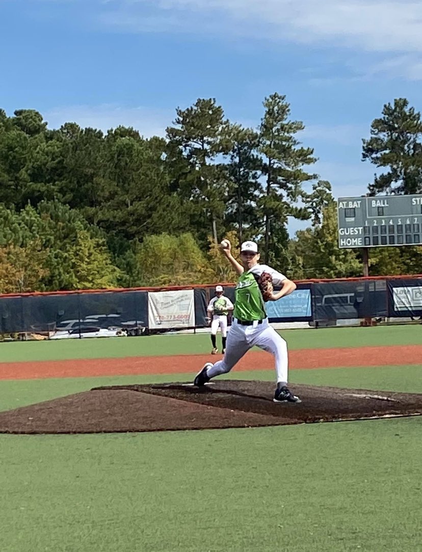 BaseballOnward's tweet photo. Eli Frost pitching 4 innings with 6k’s staying in the 83 mph range working the corners. Eli also went 3-5 on the day at the plate. Eli is a 2026 grad at Oglethorpe County HS. https://t.co/zy8WZvb6iS