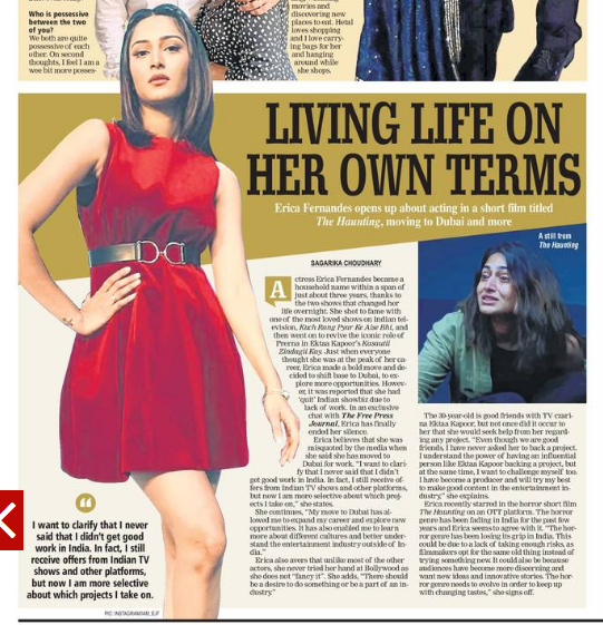 #EricaFernandes clarifies she has been 'misquoted' about moving to #Dubai for more work, says 'I don't want fancy Bollywood'

By <a href="/Sagarikasc/">Sagarika Choudhary</a> 

<a href="/IamEJF/">Erica J Fernandes</a> #TheHaunting

freepressjournal.in/entertainment/…
