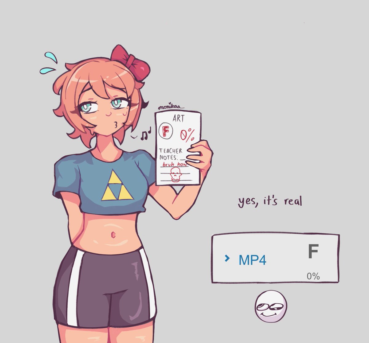 she’s just like me fr 
#sayori #ddlc #DDLCfanart #DokiDokiLiteratureClubPlus 

repost because egregious error