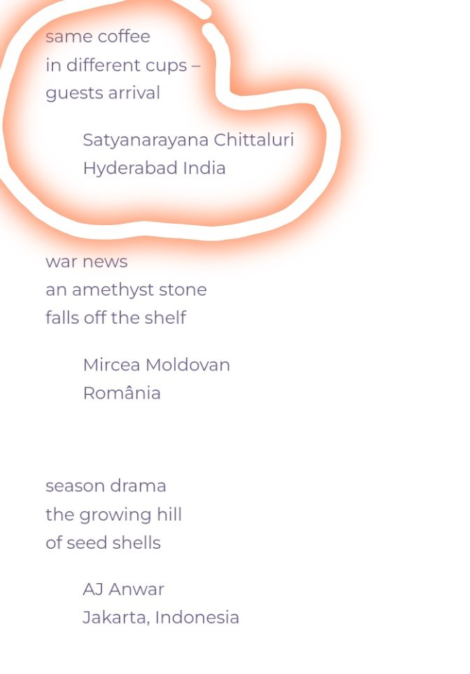 Proud to say my haiku has been selected and published in international journal Haiku foundation, Haiku dialogue in this week also on the topic given daily activities.
   మీ చిత్తలూరి👆🤝🙏