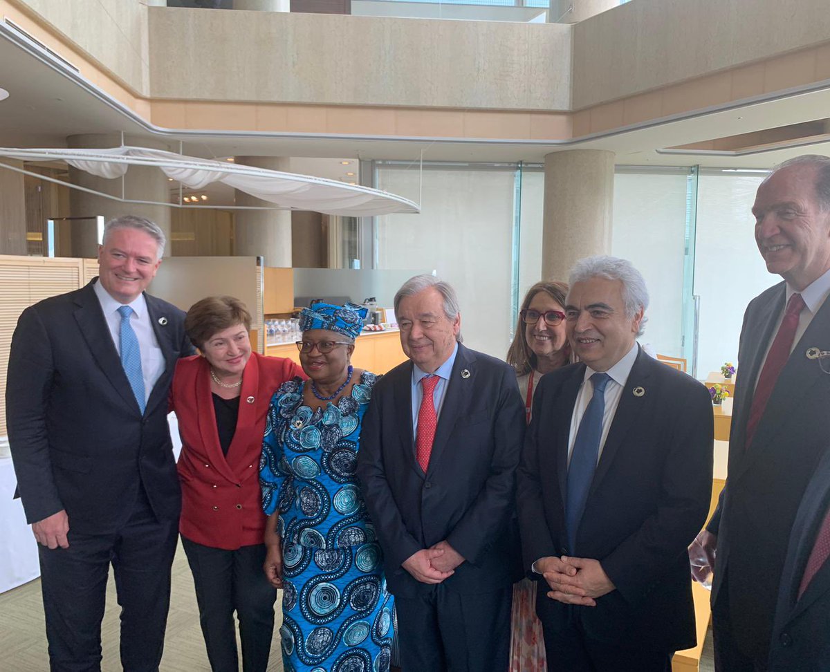 With UN Secretary General @antonioguterres & IO colleagues @KGeorgieva, @MathiasCormann @DavidMalpassWBG @RGrynspan 
@fbirol. Very happy to collaborate with you! Let’s keep multilateralism strong.