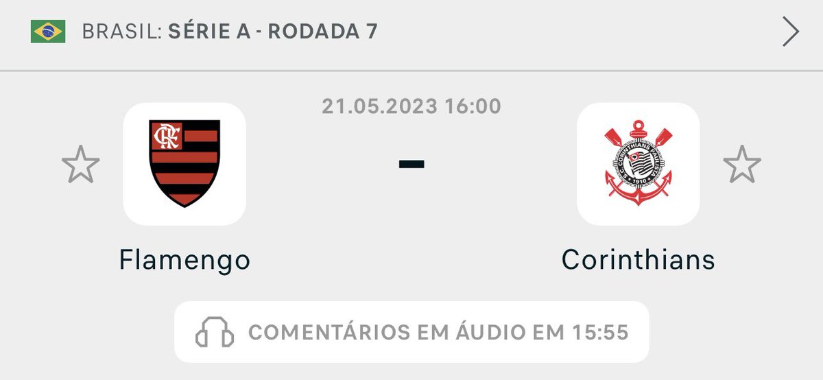 🚨 BOLÃO 🏟️ Flamengo x Corinthians O primeiro que acertar o placar do jogo + o número de escanteios exato do confronto, leva R$50,00. Regras: ➡️Seguir o Perfil ➡️Curtir 💚 e dar RT 🔄 nesse post.