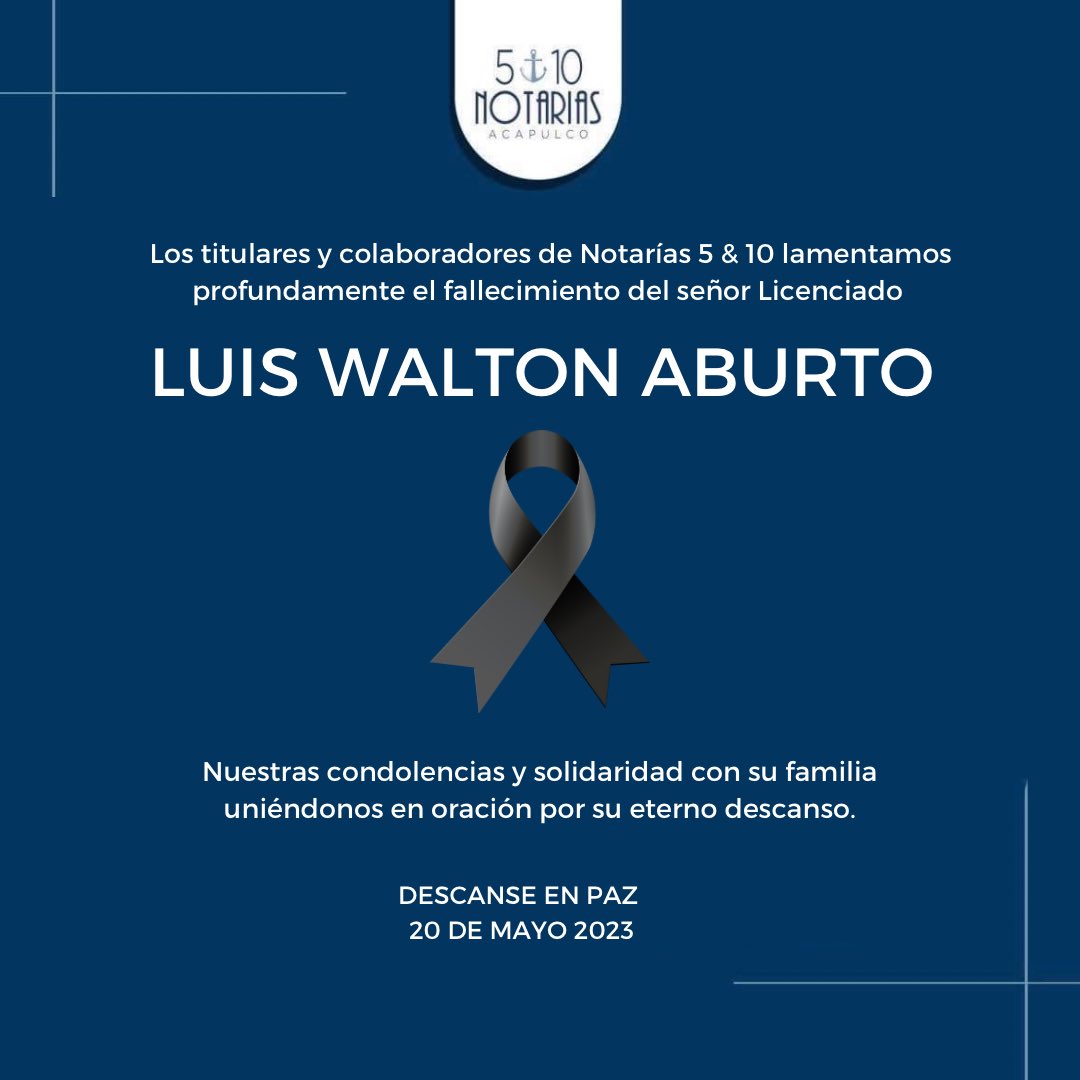 Notaria5Aca's tweet photo. Descanse en paz Licenciado Luis Walton Aburto. https://t.co/BQdjIbEjIe
