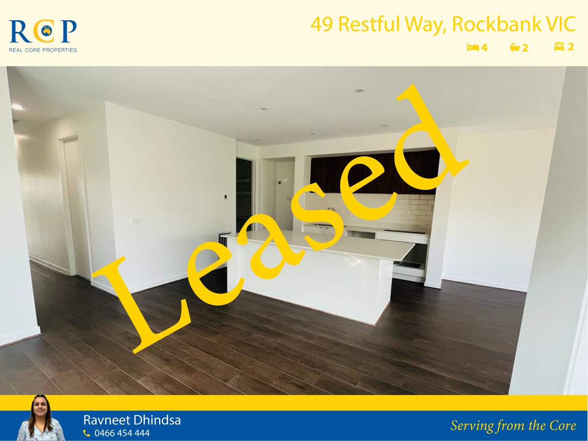 RENTED OUT WITHIN A WEEK!!

If you're looking to quickly lease your property, get in touch with our Property Manager,  Ravneet Dhindsa on 0466 454 444 or rentals@rcpgroup.com.au

#rcp #realcoreproperties #leased #rent #realestate #rentalmarket #Rockbank