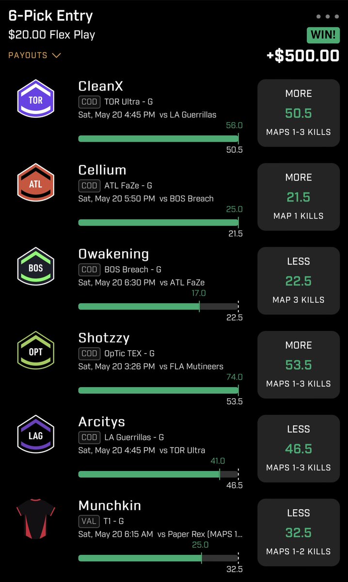 🤑💯🎮ESPORTS  TOO EZ🎮💯🤑

Added ESPORTS to the optimizer TODAY 📆

ALREADY BUSTING 💦

Can’t wait to see where this ends up going 🔥

Bet for yourself ⬇️
bigpickenergy.xyz/links/?=tw