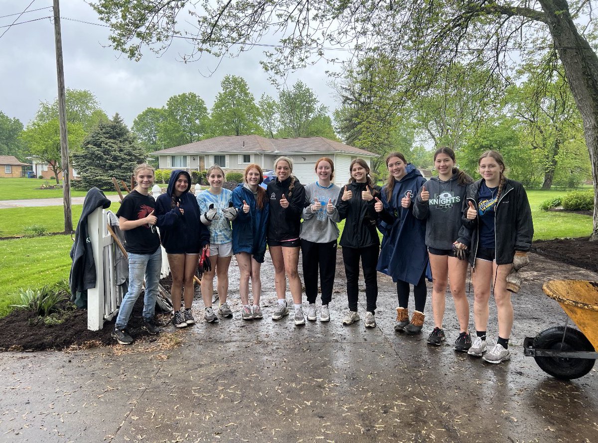 Awesome mulching job by some awesome kids!