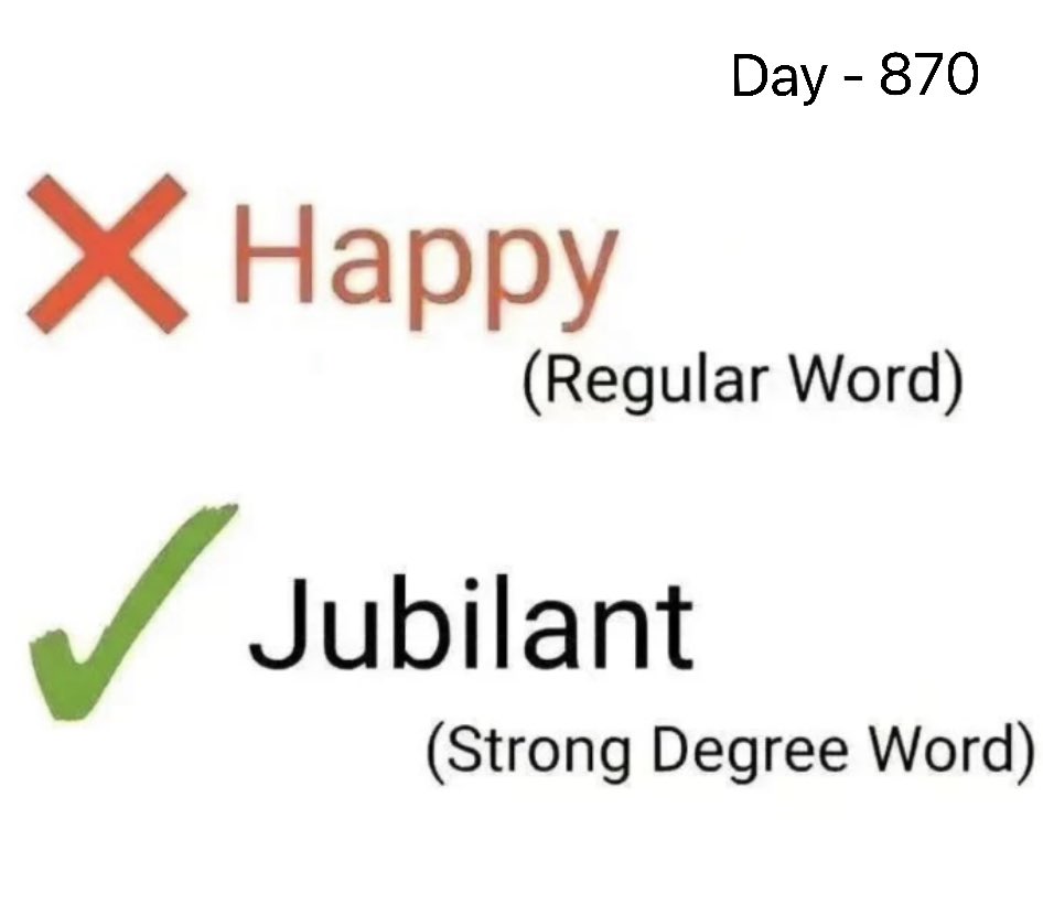 puujee_lawyer's tweet photo. Өглөөний мэнд🙂 #Day870
2023.05.21

*agj. JUBILANT [ˈ��uːbɪlənt] - баяр хөөртэй, их баяртай, хөөрсөн, баярласан /радостный/.

ex:

We were jubilant and opened the bottles of champagne.

Бид их хөөрч баярлан оргилуун дарснуудаа задлав.

#1өдөрт1шинэүг. #ЗөвДадалбүтээе #DailyEnglish https://t.co/BSZdKNeU2C