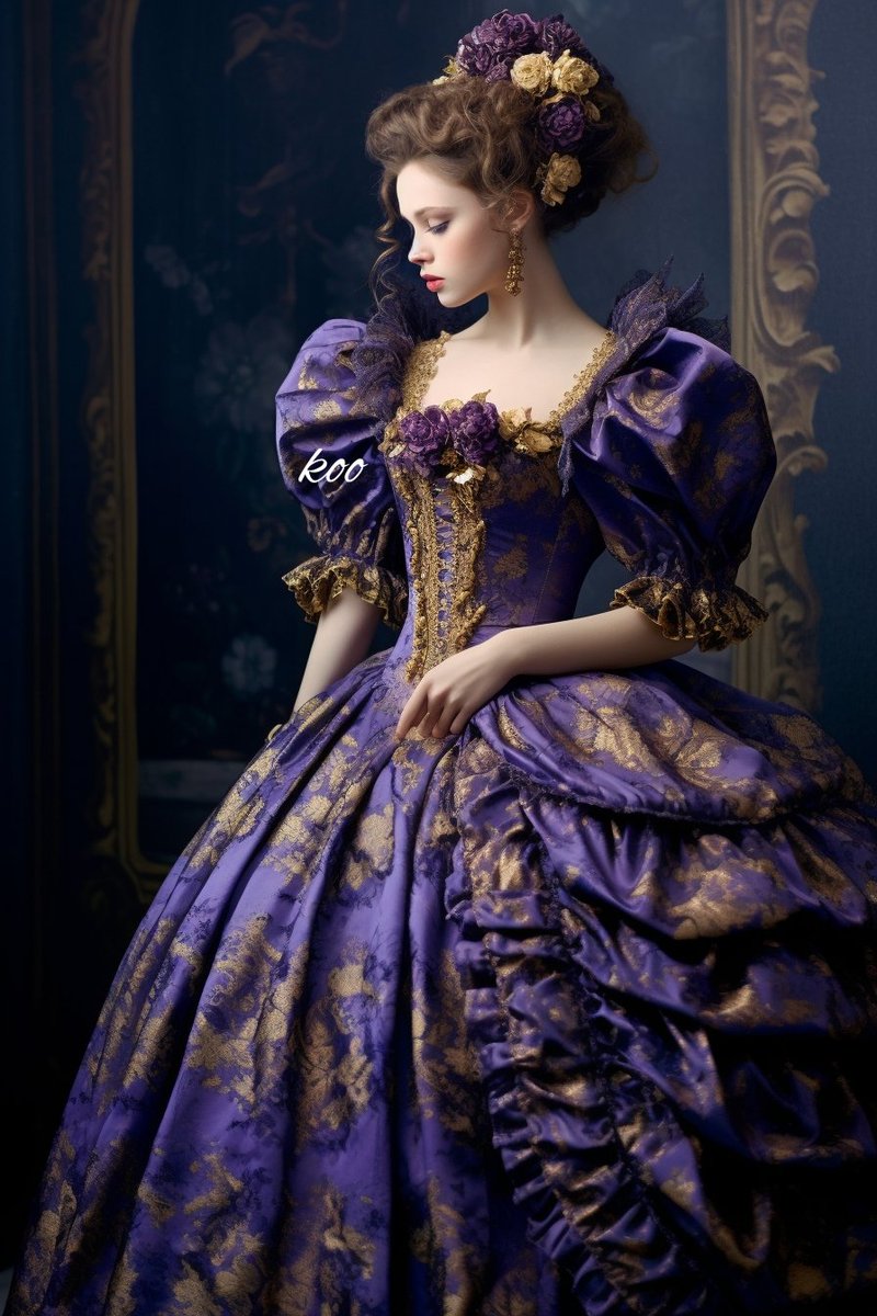 koo02502124's tweet image. 紫と黄色のドレス　

紫多め