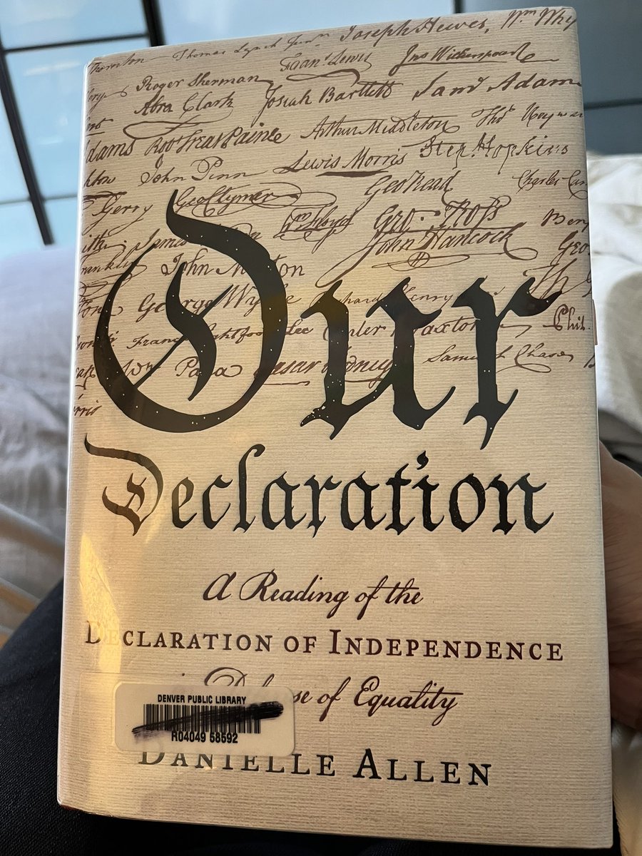 An excellent book that breaks down drafts of the Declaration, who wrote what and why. Confronts Jefferson being a slave owner even as he argues that slavery violates the “most sacred rights of life &amp; liberty.”