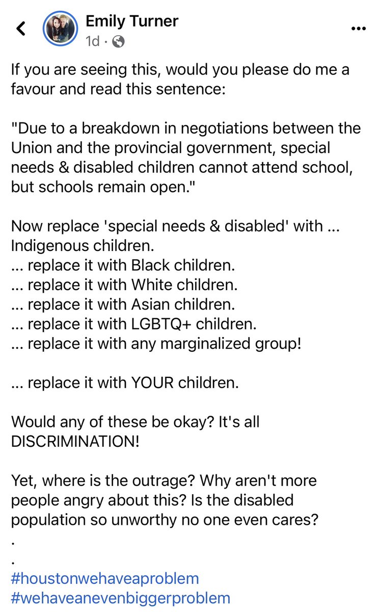 MacdonerE's tweet photo. @TimHoustonNS @BeckyDruhan Have your kids always been allowed to attend school?  #cupe5047 #inclusiveeducation #HoustonWeHaveAProblem https://t.co/0XgtCSOh3f