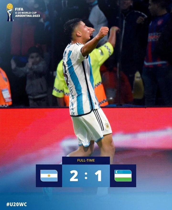 RevoDepo's tweet photo. Con el pie derecho.
Argentina arrancó con un triunfo por 2-1 ante Uzbekistán por la primera fecha del grupo A de la Copa del mundo Sub 20.
Los goles del equipo argentino los hicieron Veliz y Carboni.
🇦🇷⚽

#revoluciondeportiva #u20wc #copadelmundo #argentina #worldcup #futbol… https://t.co/Z9zQ2tdbo4