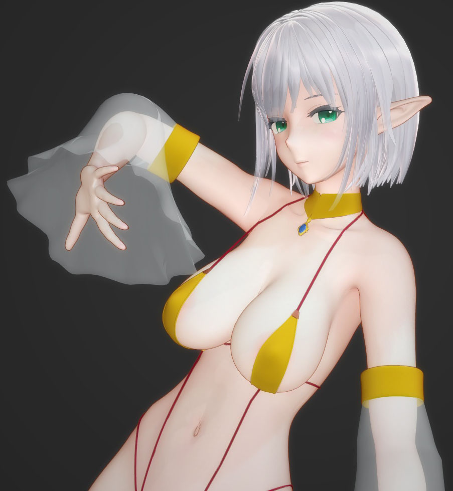 mightySPS's tweet photo. 一応パーツのセットアップはできたんだけど、細かいところの作り込みだとかテクスチャとか髪の毛とかまだ・・・　GW水着ってことだったんですけども https://t.co/YTsXRTojof