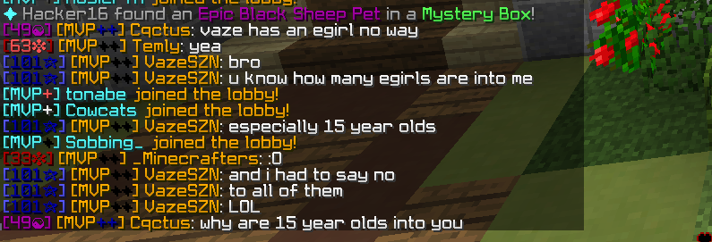 VazeSzn's tweet image. @HypixelCringe All the ss in ur tweet were all taken out of context I&apos;m not a pedophile by any means so don&apos;t try to convince others that I am